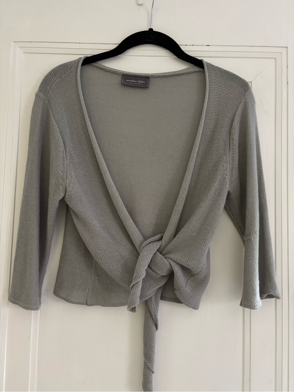 Wooden Ships Knit Crop Tie lightweight Sweater